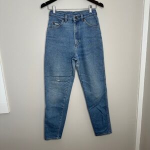 Lee High Rise Tapered Jeans Womens 8 Med Blue Good Vintage Mom Denim USA Made